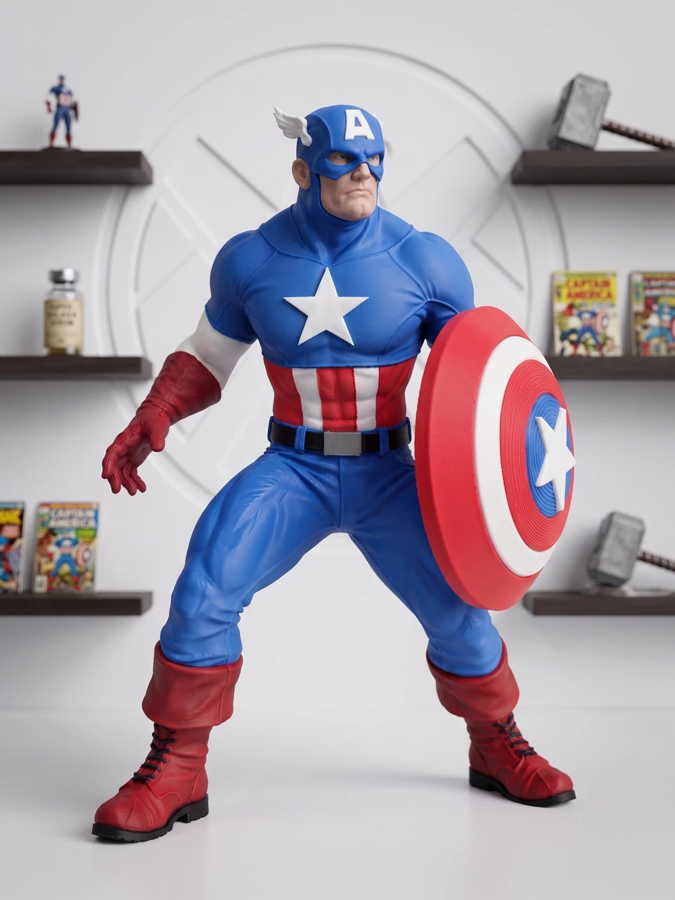 Peça de Capitão América em impressão 3D — imagem 1